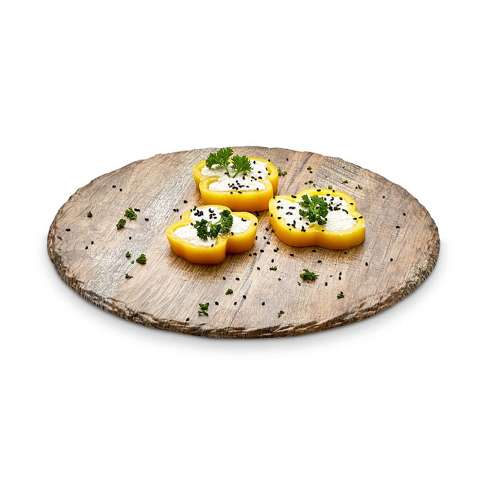 PLATO DE PIZZA MELAMINA 35 CM COLOR MADERA - 2
