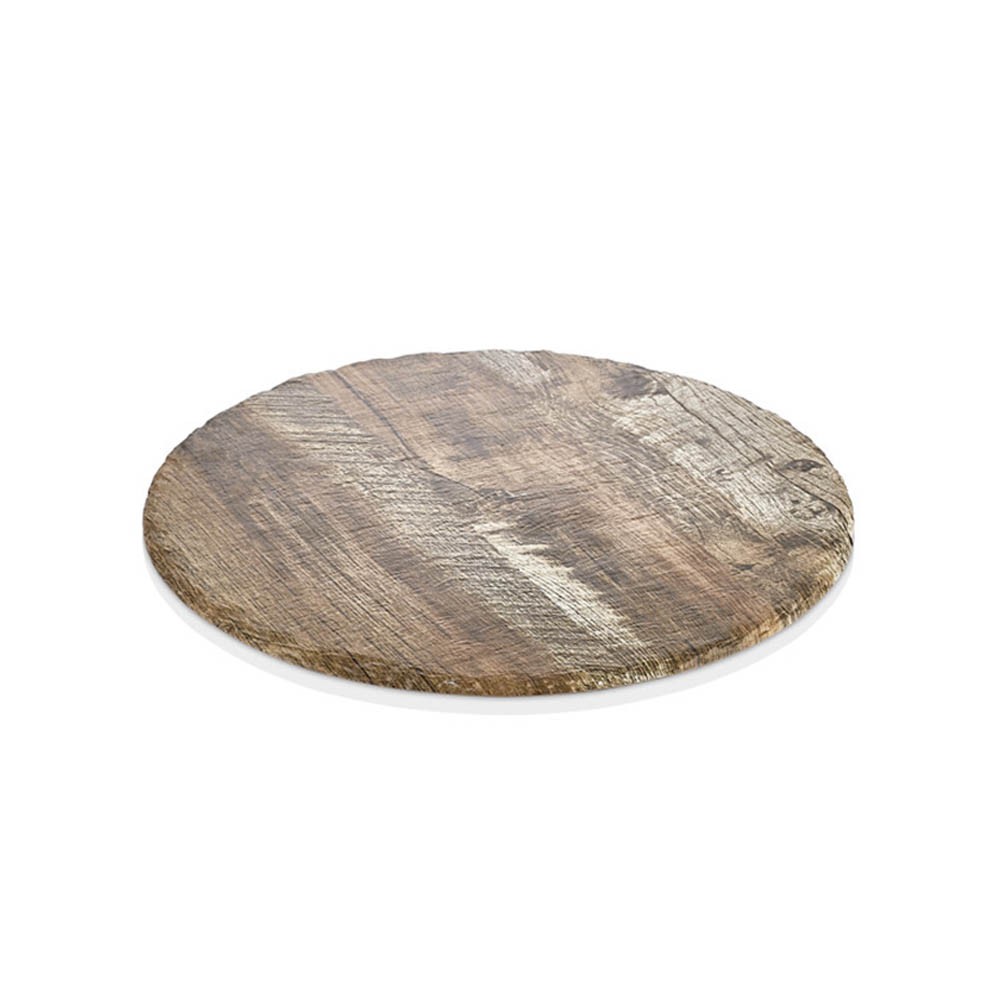 PLATO DE PIZZA MELAMINA 35 CM COLOR MADERA - 4