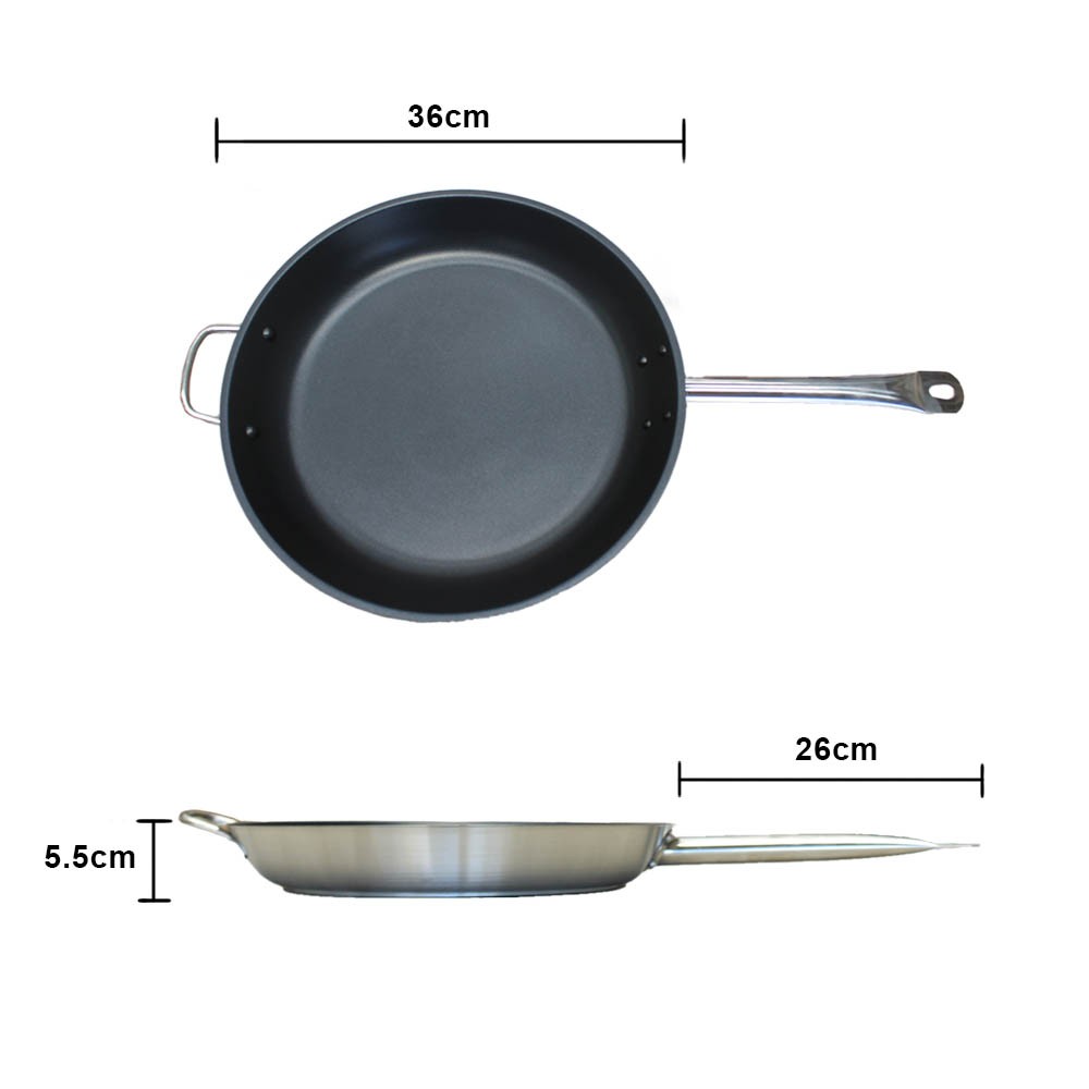 SARTEN CON ANTIADHERENTE ACERO INOX 36 CM - 6