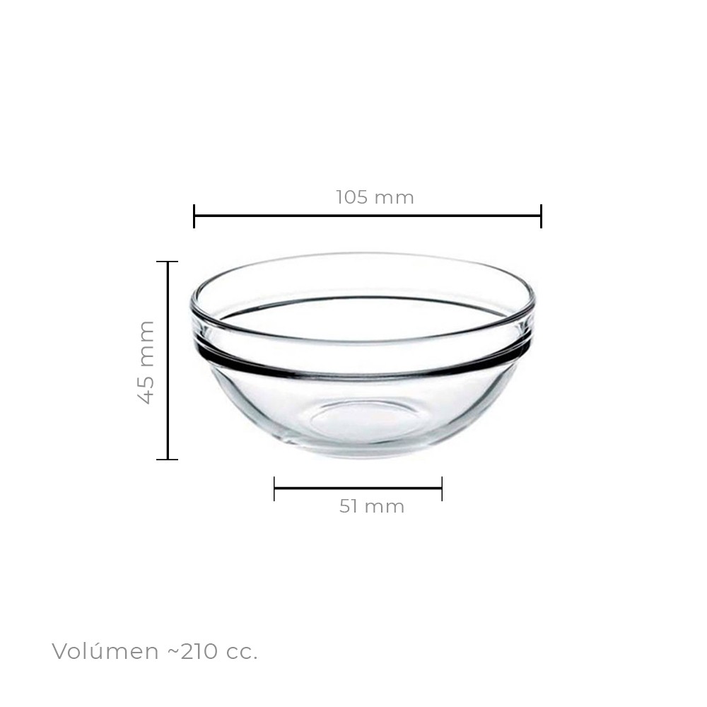 SET DE 6 BOWL VIDRIO TEMPLADO 10.5 CM. - 4
