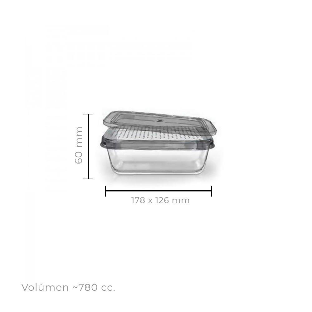 TUPPER RECTANGULAR VIDRIO 800 CC - 2