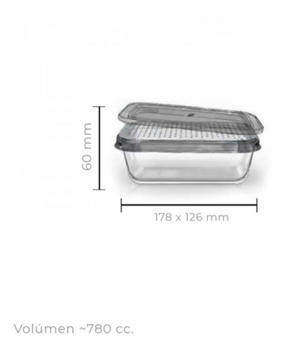 TUPPER RECTANGULAR VIDRIO 800 CC - 3