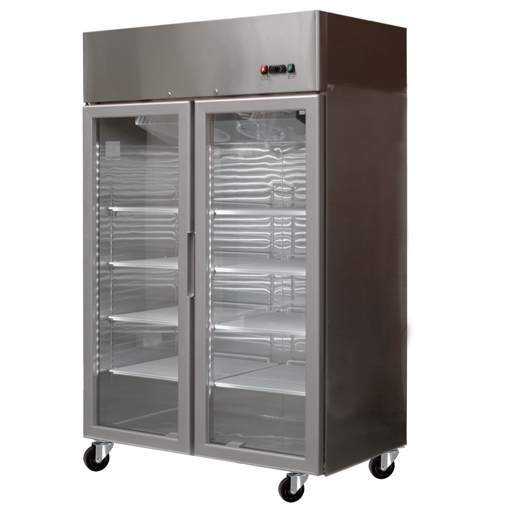 REFRIGERADOR IMAHE ACERO INOX 2 PUERTAS VIDRIO 1300 LITROS - 1