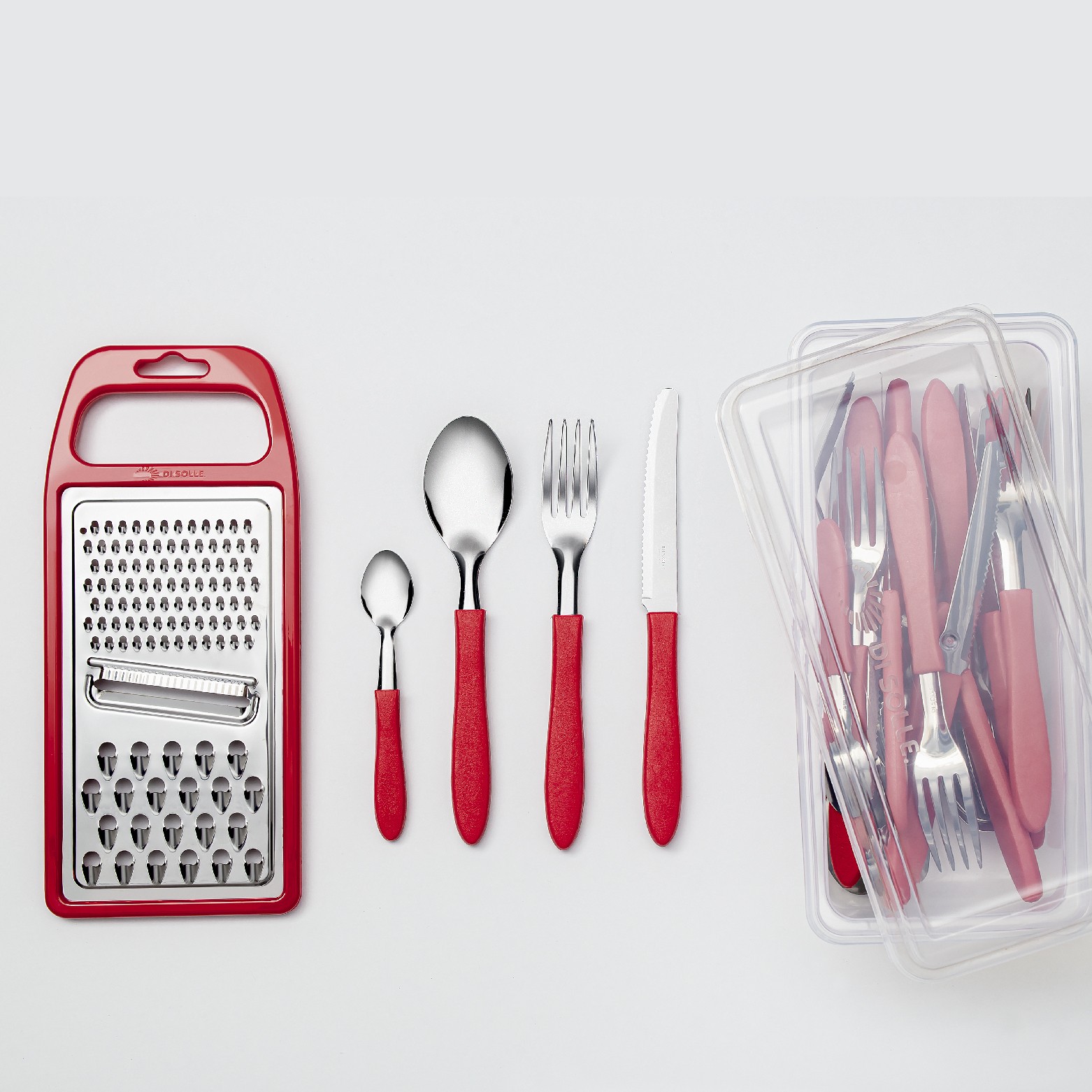 PACK CUBIERTOS 24 PIEZAS ROJO - 4