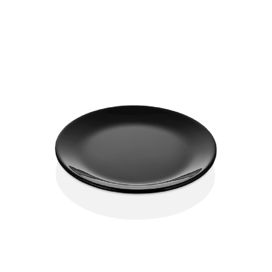 PLATO REDONDO 17 CM. MELAMINA NEGRA - 1