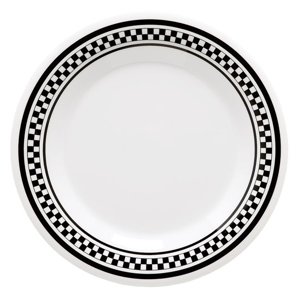 SET 3 PLATO NEGRO CON BLANCO 23 CMS. - 1