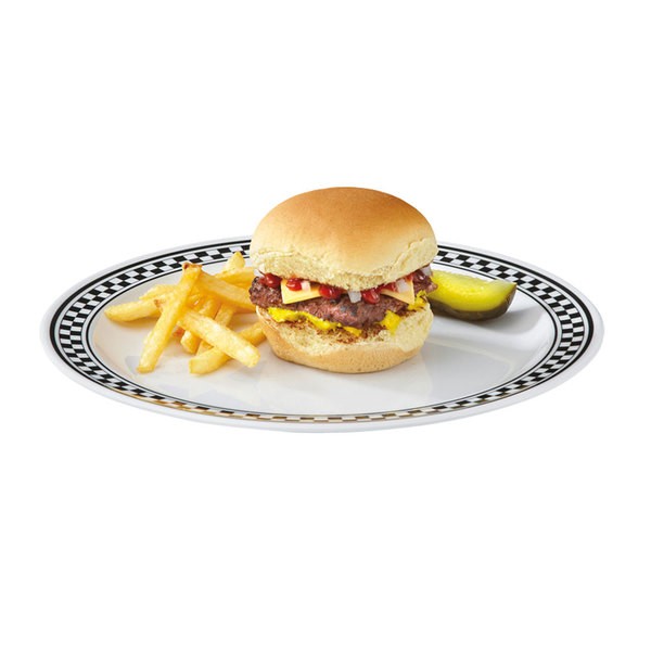 SET 3 PLATO NEGRO CON BLANCO 23 CMS. - 2