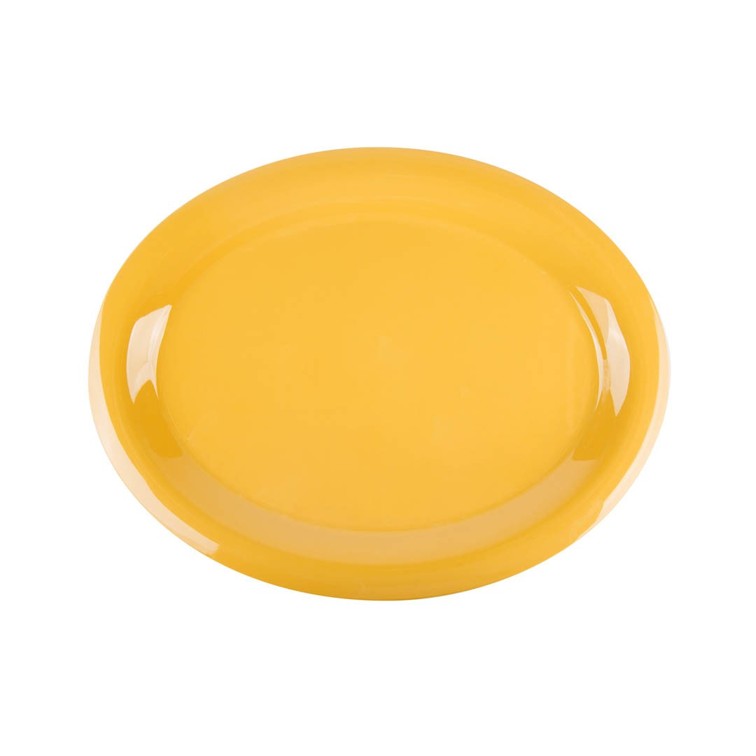 SET 4 PLATO OVALADO MELAMINA AMARILLO TROPICAL - 3