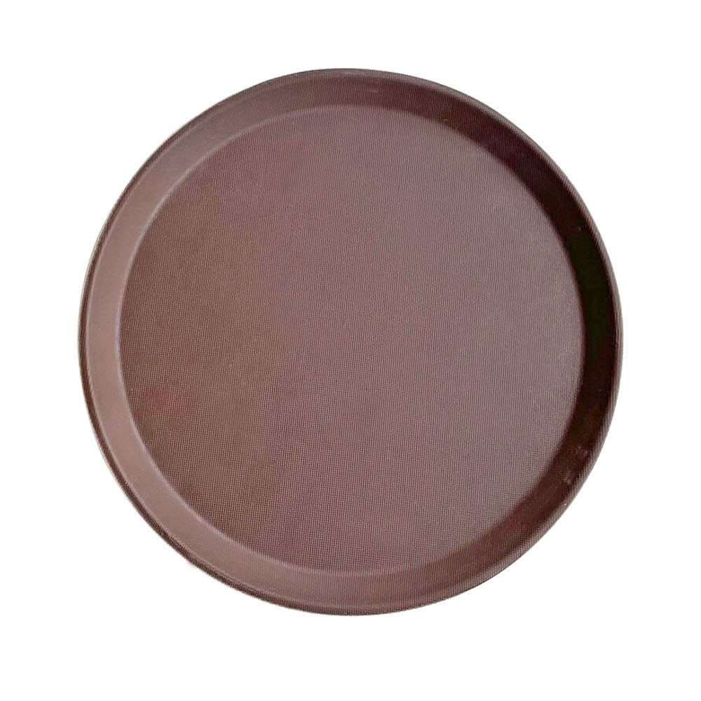 BANDEJA DE GARZON REDONDA ANTIDESLIZANTE 46CM CAFE