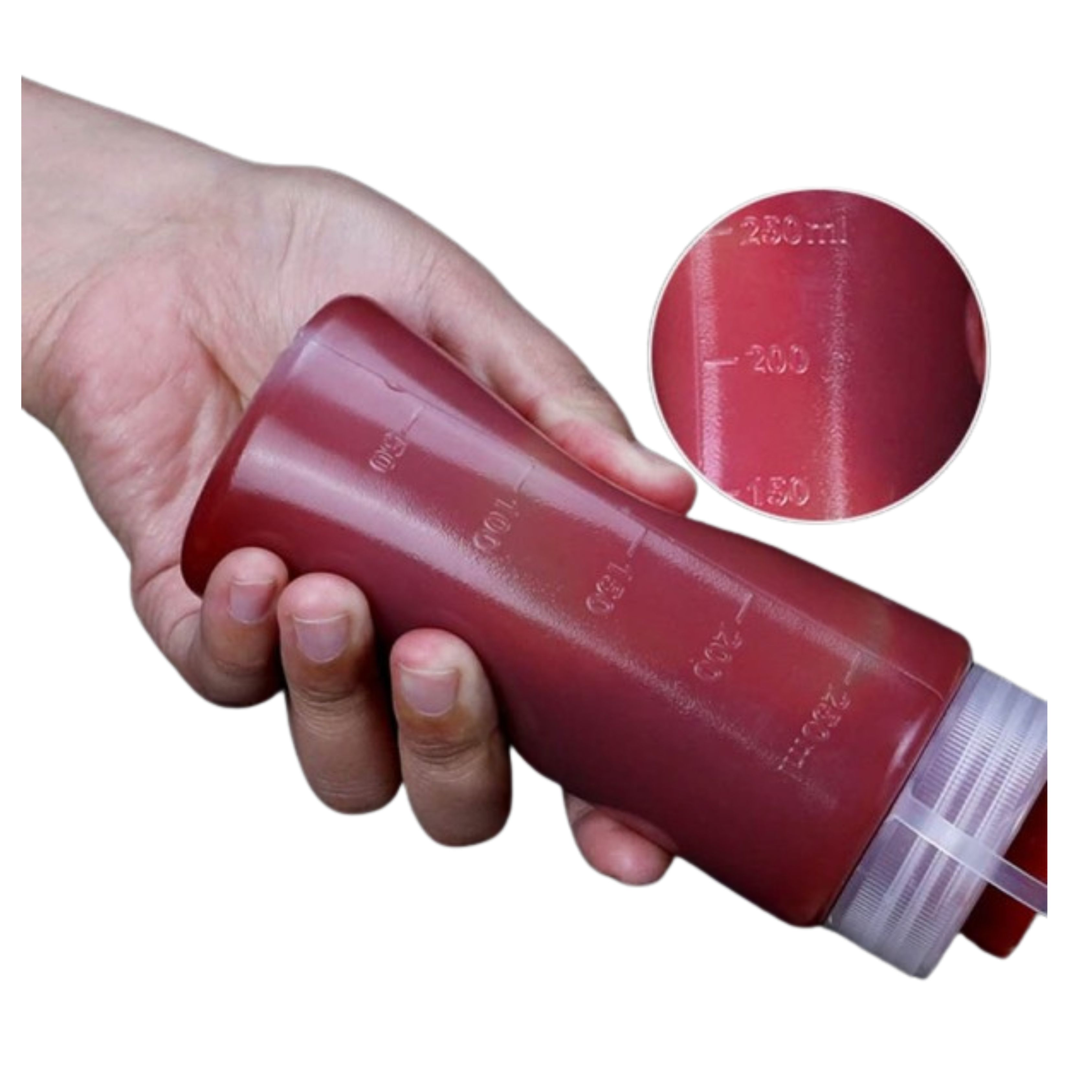SET DE 3 BOTELLA DISPENSADORA SALSA GRADUADA TRANSPARENTE 350ML - 7