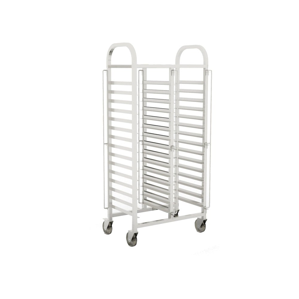BANDEJERO IMAHE ACERO INOXIDABLE 35 X 45 CM CARRO DOBLE - 1