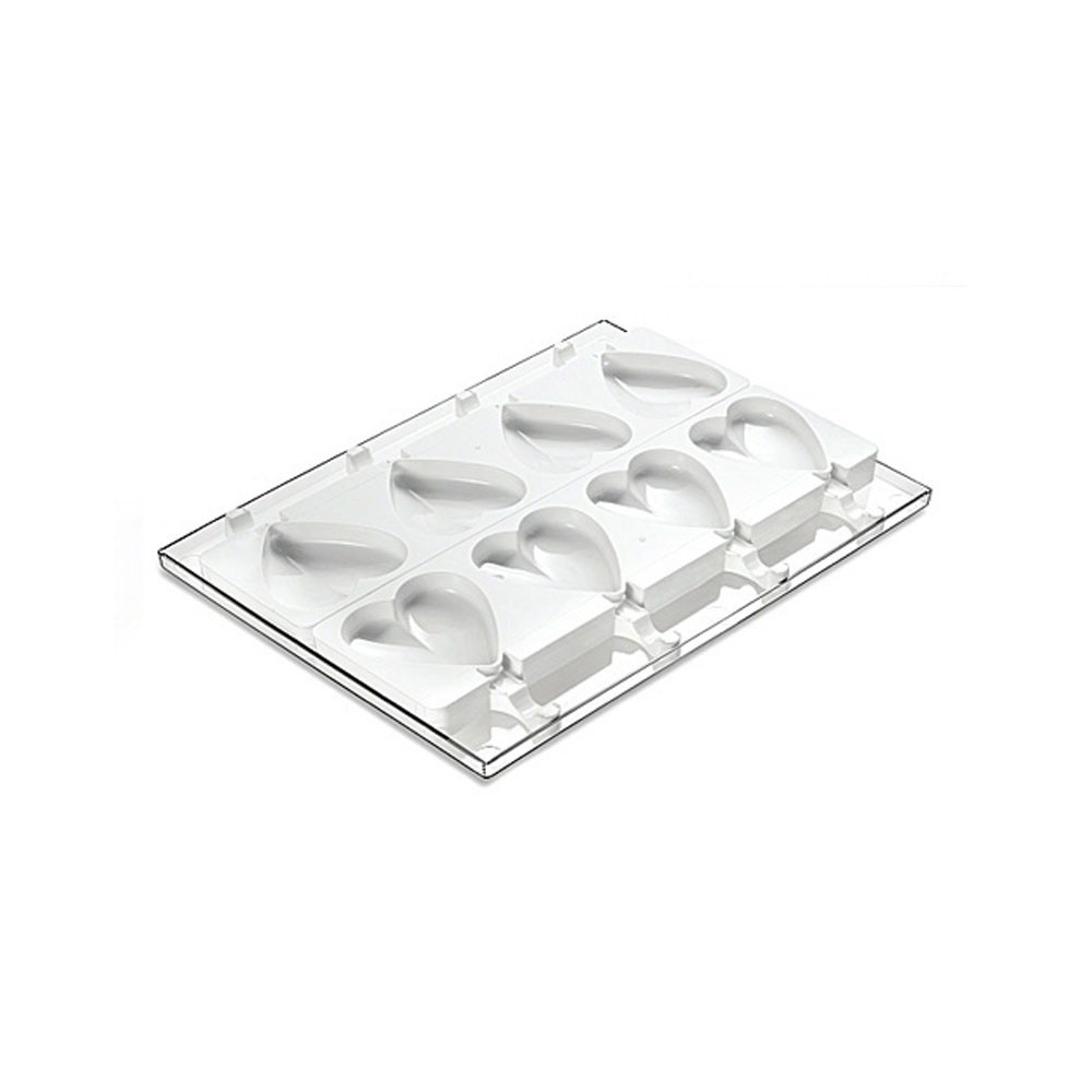 SET DE 2 MOLDES DE SILICONA PARA HELADO DE CORAZON - 1