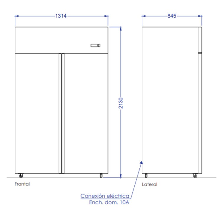 CONGELADOR VERTICAL IMAHE  FRÍO DINÁMICO 2 PUERTAS 1300 LITROS - 6