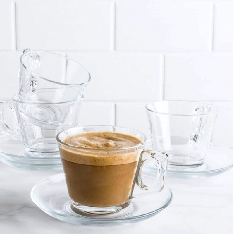 SET DE 6 TAZA CAFE VIDRIO LISA 80 ML. MOD. VELA - 2