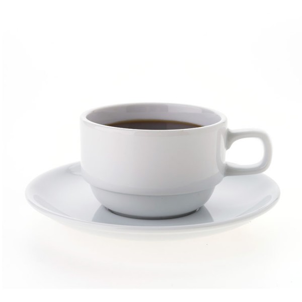 SET DE 12 TAZA CAFÉ 100CC CON PLATILLO APILABLE. LÍNEA TOWER - 1