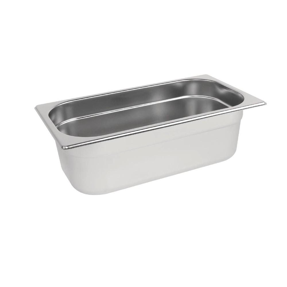Set 3 Vaschette Per Impanare In Acciaio Inox GN 1/3 Con Coperchi - Contenitori Professionali 32,5x17,6x6,5 Cm Per Cucina E Ristorazione