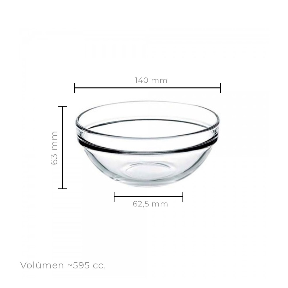 SET DE 6 BOWL VIDRIO TEMPLADO 14 CM. - 3