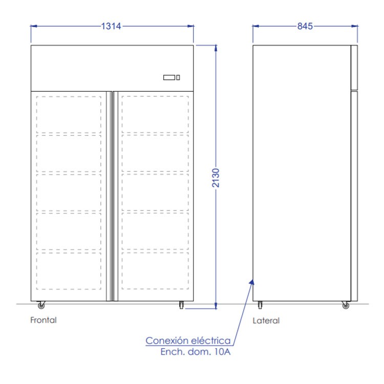 CONGELADOR IMAHE ACERO INOX 2 PUERTAS VIDRIO 1300 LITROS - 7