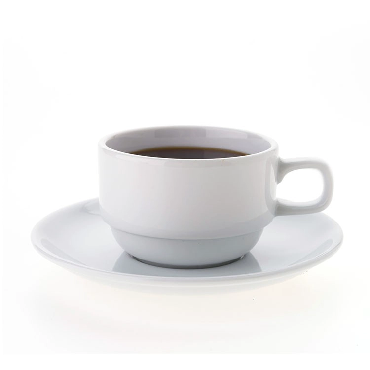 SET DE 12 TAZA TE 200 CC CON PLATILLO APILABLE. LINEA TOWER - 1