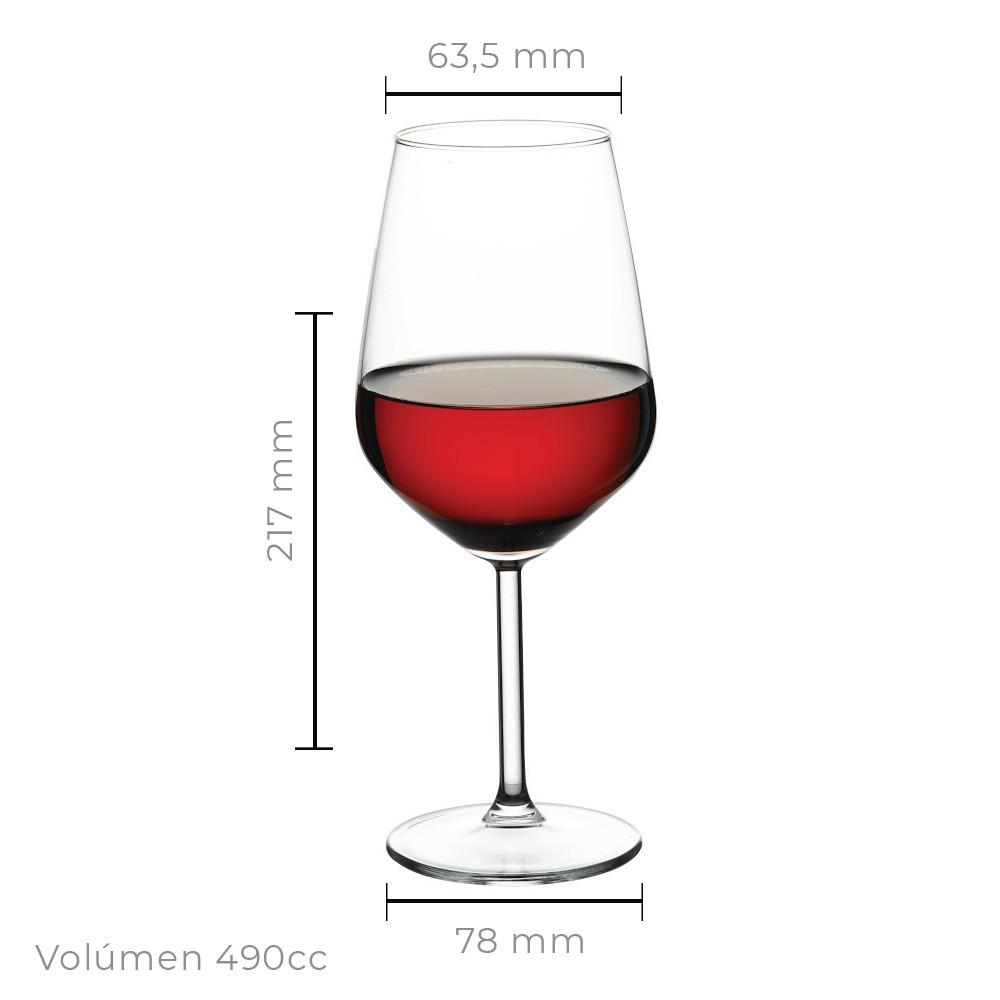 SET 6 COPAS VINO TINTO 490 CC. LINEA ALLEGRA - 5