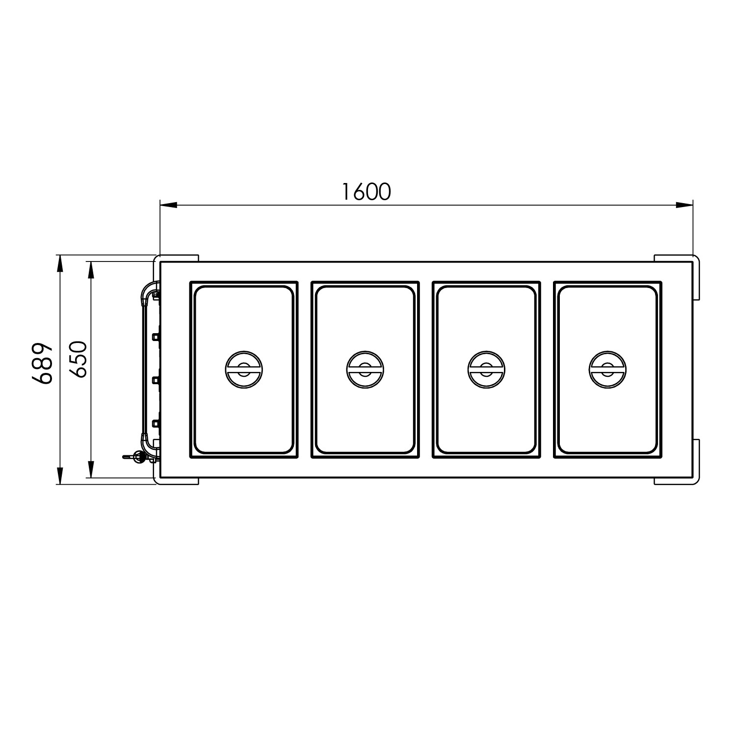 BAÑO MARIA MOBIL KUSINA 4 GN 1/1 MULTITERMOSTATO - 4