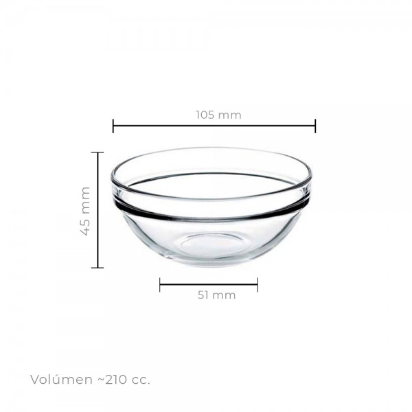 SET DE 6 BOWLS VIDRIO TEMPLADO 10.5 CM - 3