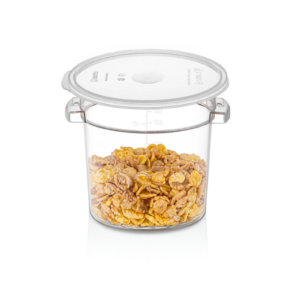 CONTENEDOR POLICARBONATO REDONDO 17 LT CON TAPA TRANSPARENTE - 2