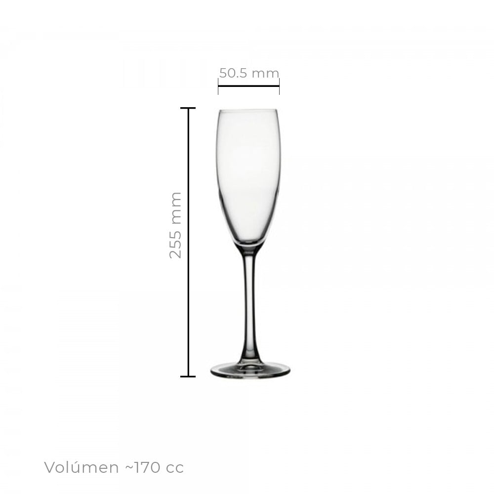 SET 6 COPA CHAMPAGNE CRISTAL 185 CC. LINEA RESERVA - 3