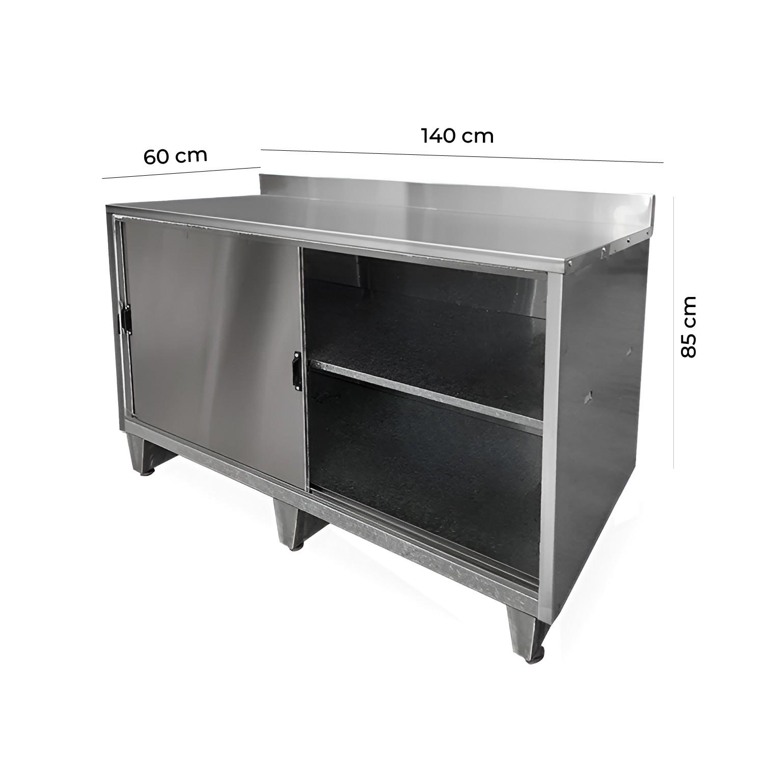 MESÓN IMAS ACERO INOXIDABLE MURAL PUERTAS CORREDERAS 140 CM - 3