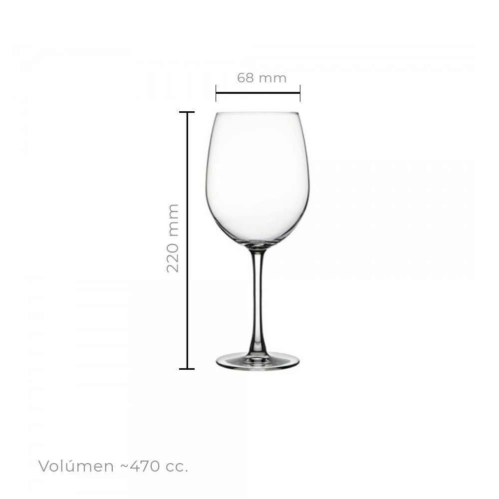 SET 6 COPA VINO TINTO CRISTAL 460 CC. LINEA RESERVA - 3