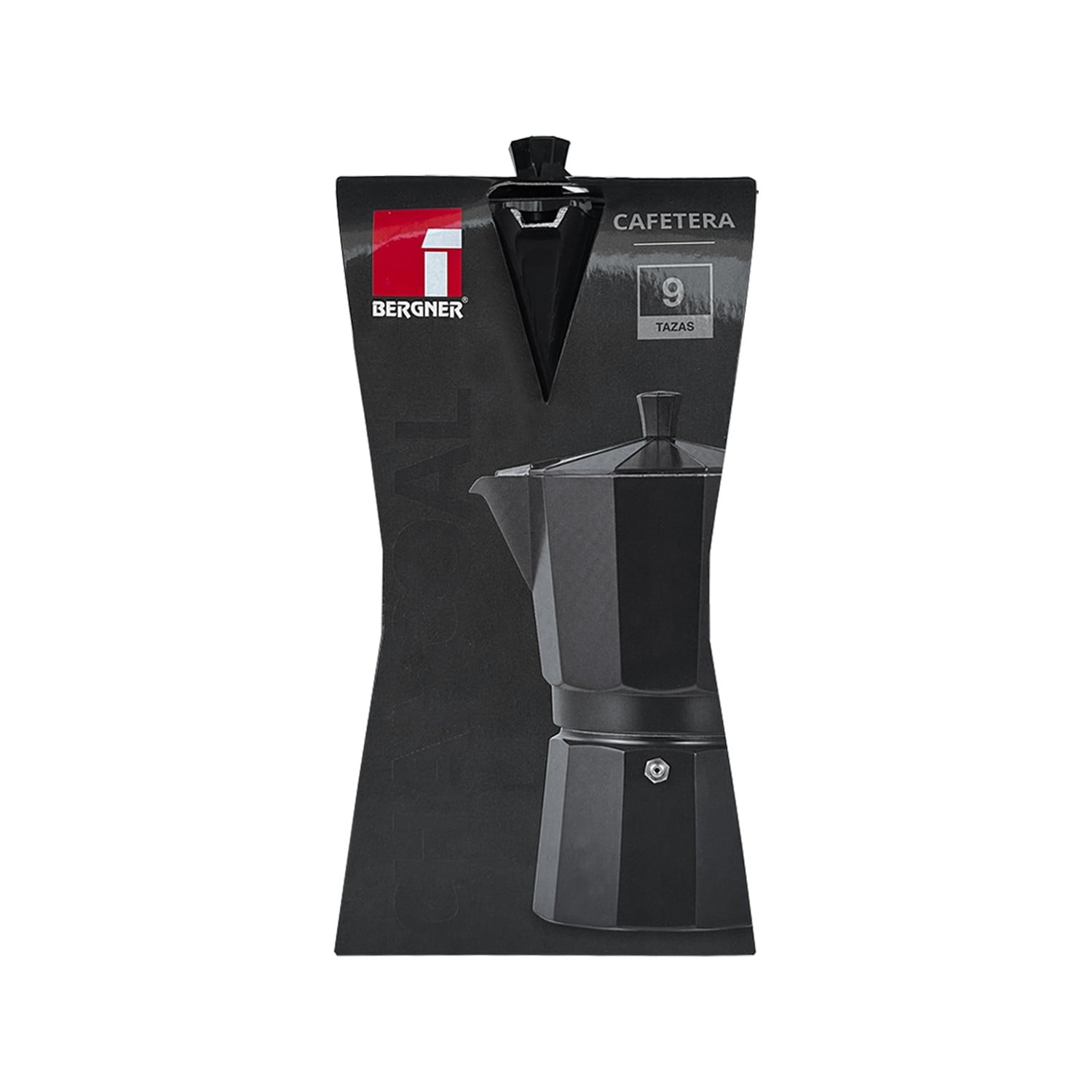 CAFETERA ITALIANA 9 TAZAS NEGRO MATE BERGNER - 3