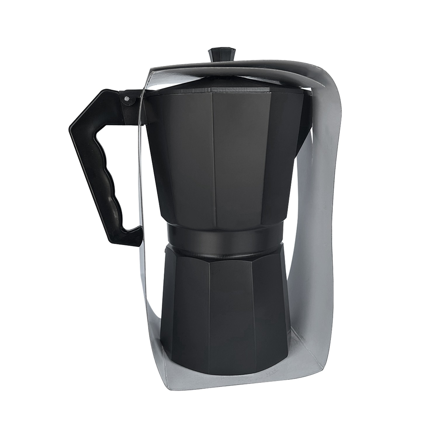 CAFETERA ITALIANA 12 TAZAS NEGRO MATE BERGNER - 2