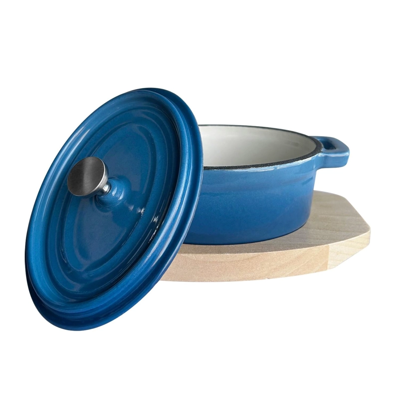 MINI OLLA HIERRO ENLOZADO OVALADA AZUL 15.5X9.2X4.8 CM - 4