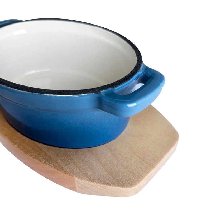 MINI OLLA HIERRO ENLOZADO OVALADA AZUL 15.5X9.2X4.8 CM - 6