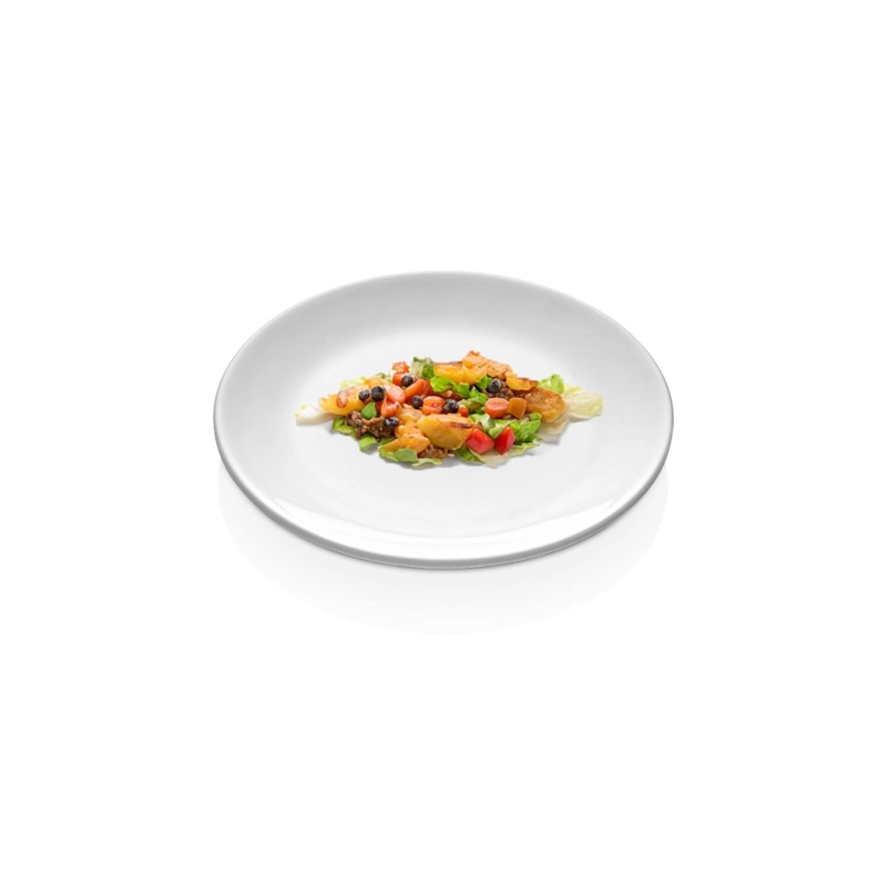 SET DE 6 PLATOS DE MELAMINA REDONDO SIN BORDE BLANCO 17 CM L - 1