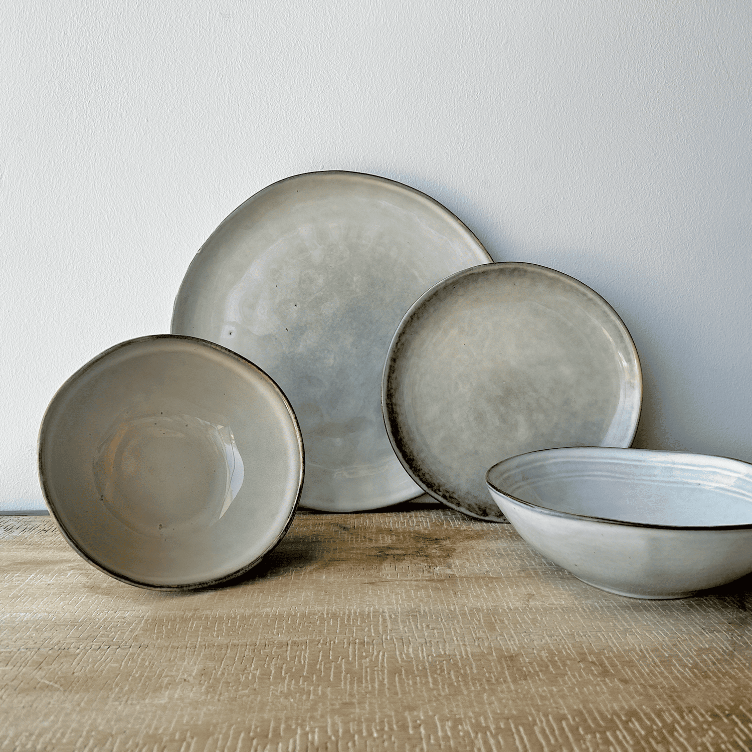 SET DE 6 PLATO REDONDO CERAMICA TIPO GRES 21CM - 5