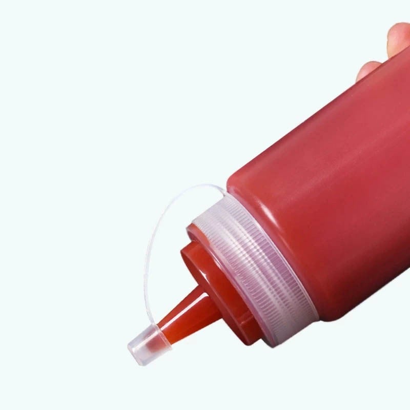 SET DE 2 BOTELLAS DISPENSADORA SALSA GRADUADA TRANSPARENTE 600ML - 3