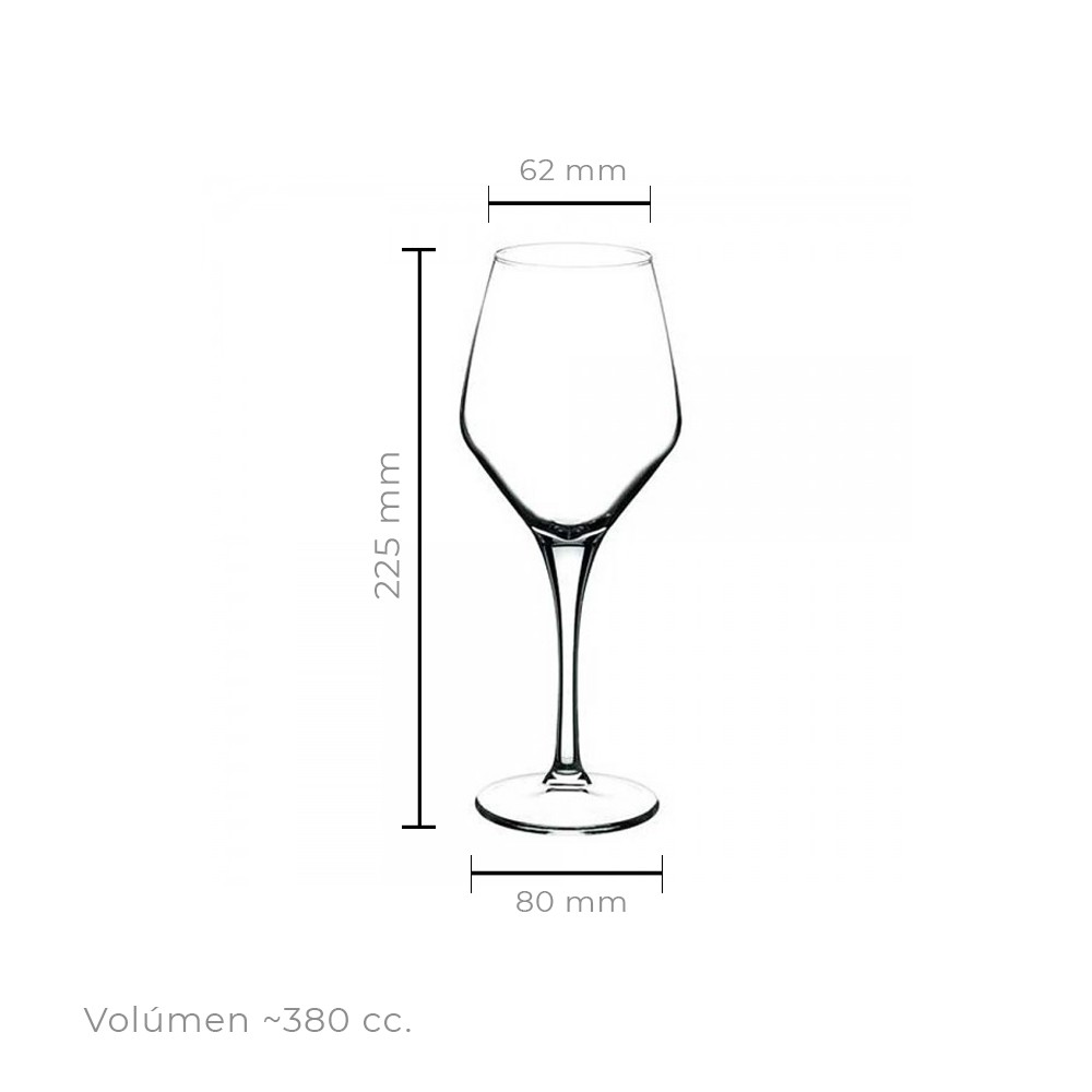 SET 6 COPA VINO BLANCO 380 CC LÍNEA DREAM - 3