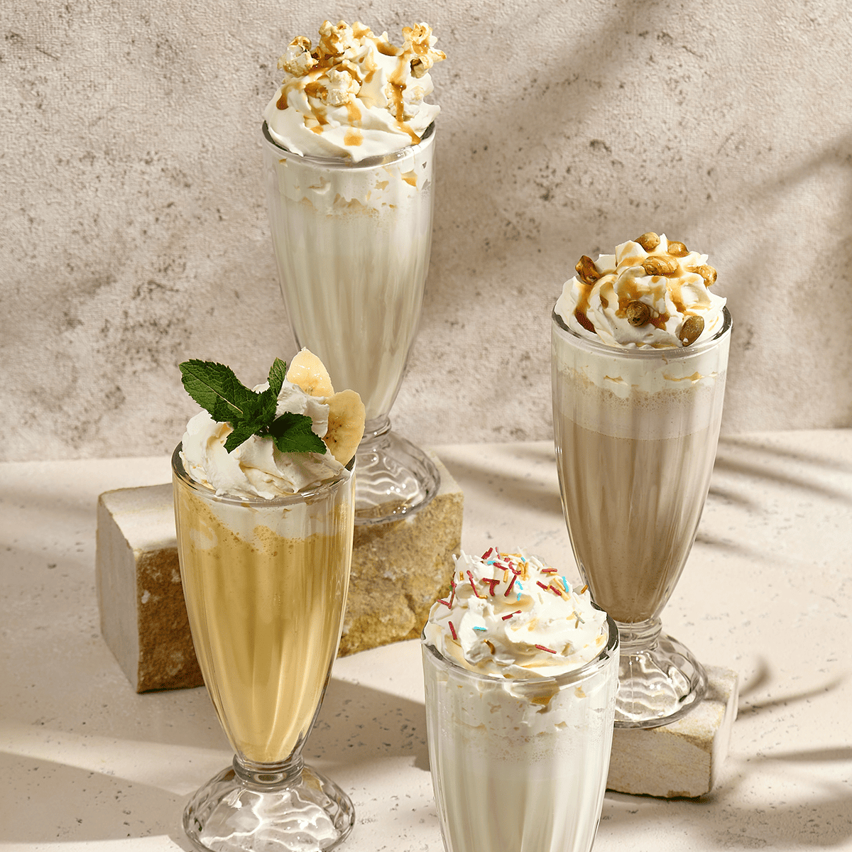 SET 6 COPAS MILKSHAKE VIDRIO 355 CC - 2