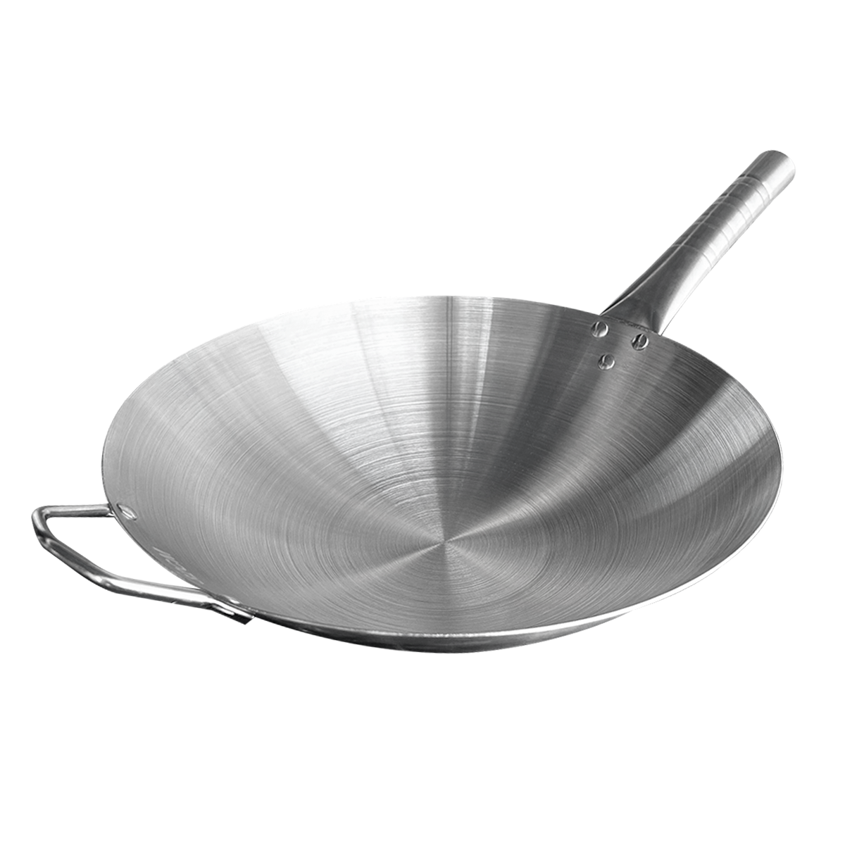 WOK ACERO INOX CON MANGO Y AZA 32 CM - 1