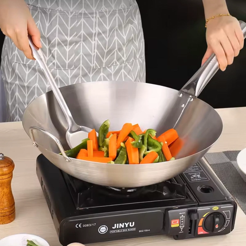 WOK ACERO INOX CON MANGO Y AZA 36 CM - 2
