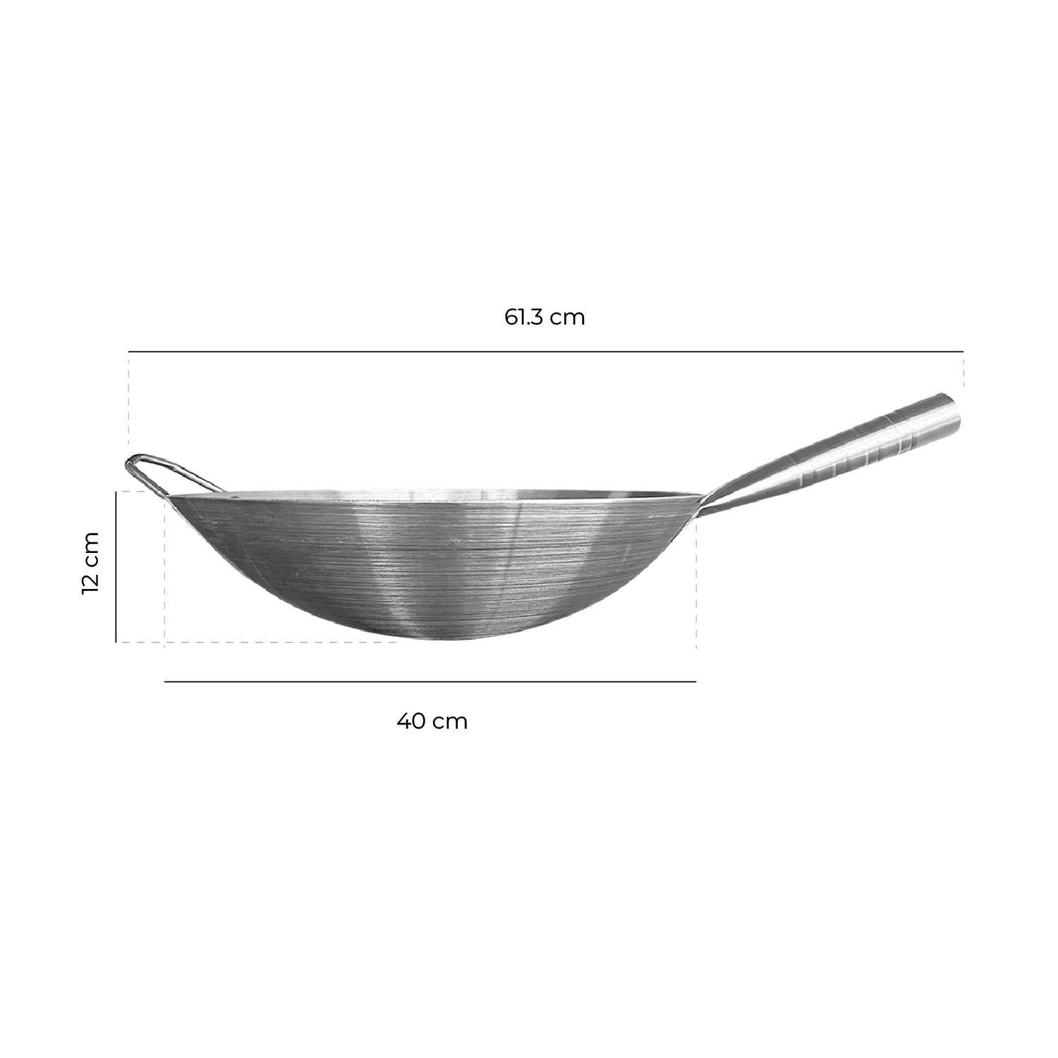 WOK ACERO INOX CON MANGO Y AZA 40 CM - 6