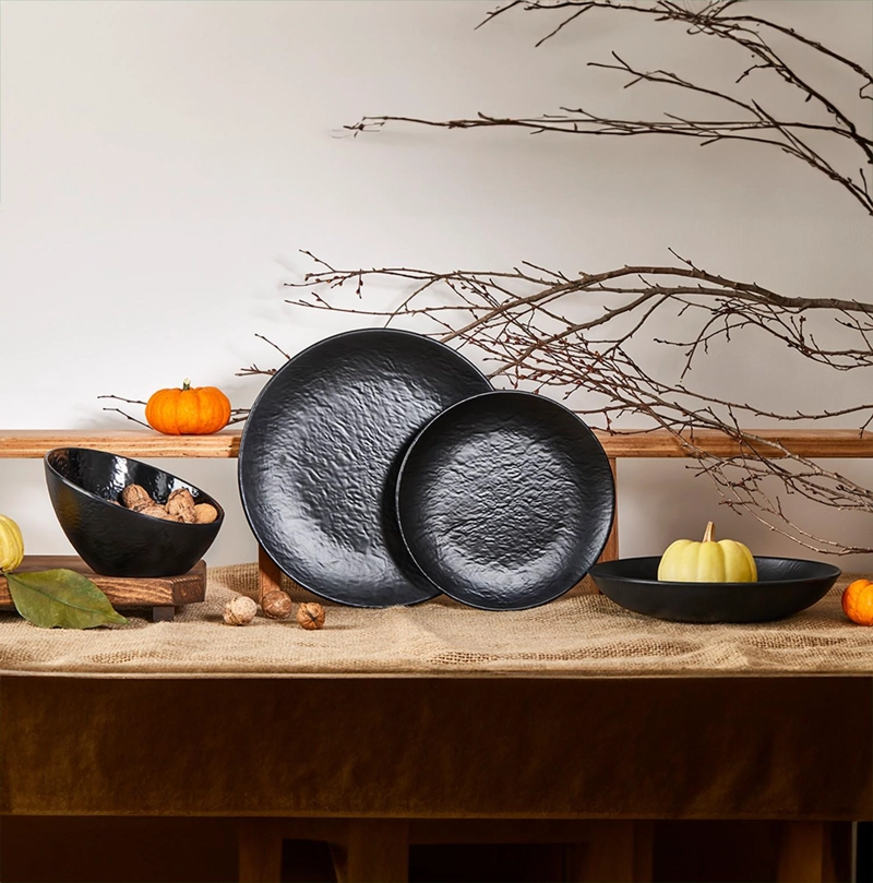 PLATO MELAMINA NEGRA 20 CM LINEA TILDA - 3