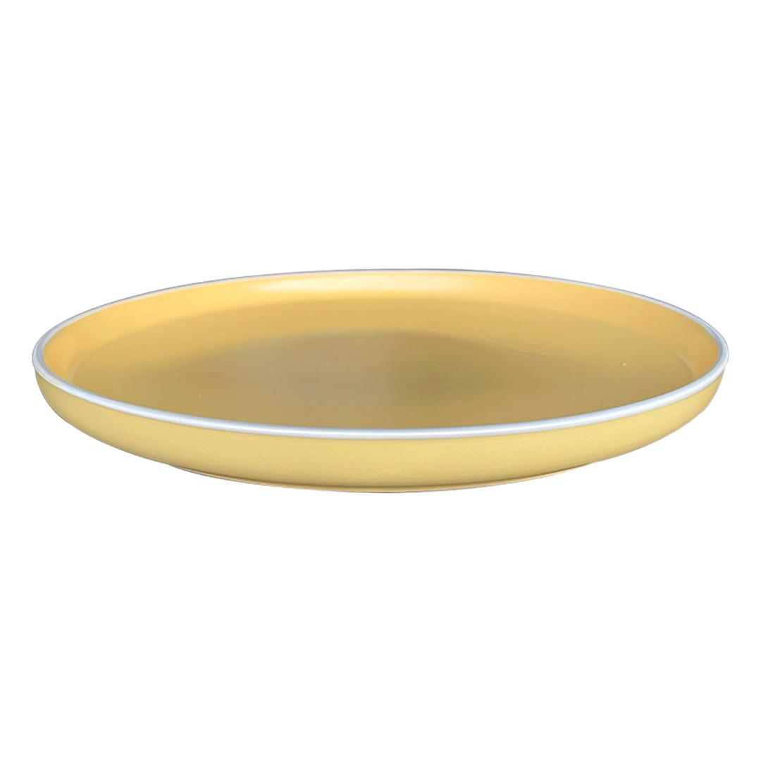SET DE 4 PLATO PRINCIPAL CERAMICA RUSTICA 27 CM AMARILLO LIN - 1