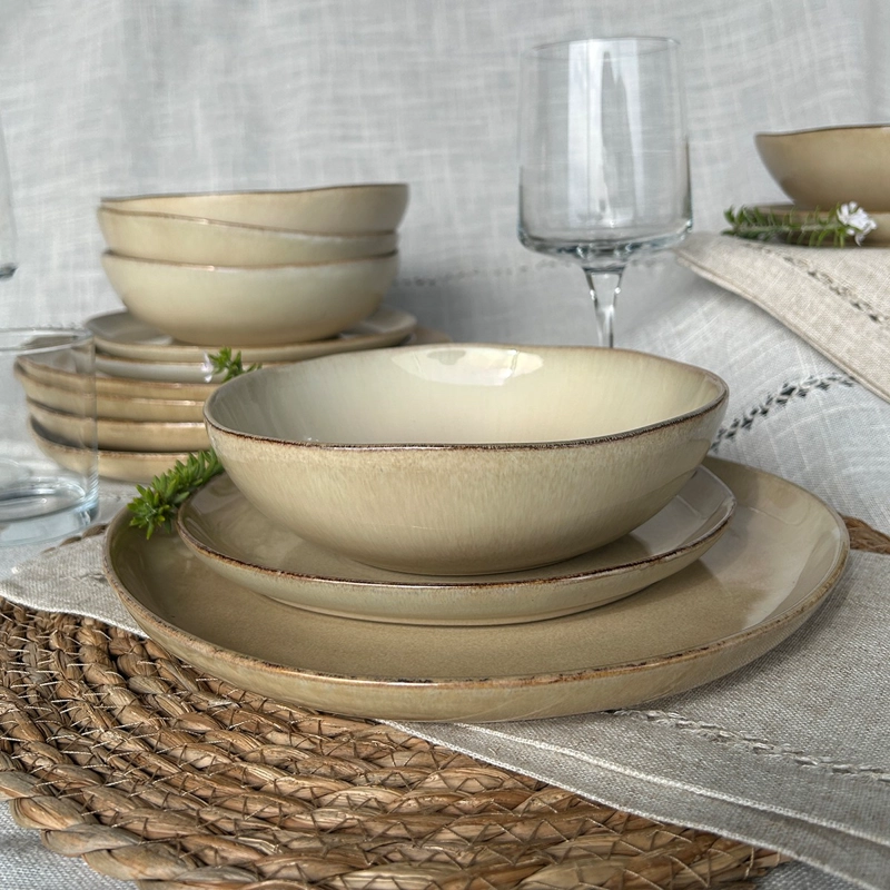 SET DE 6 PLATO REDONDO CERAMICA 26 CM LINEA EKOS - 3