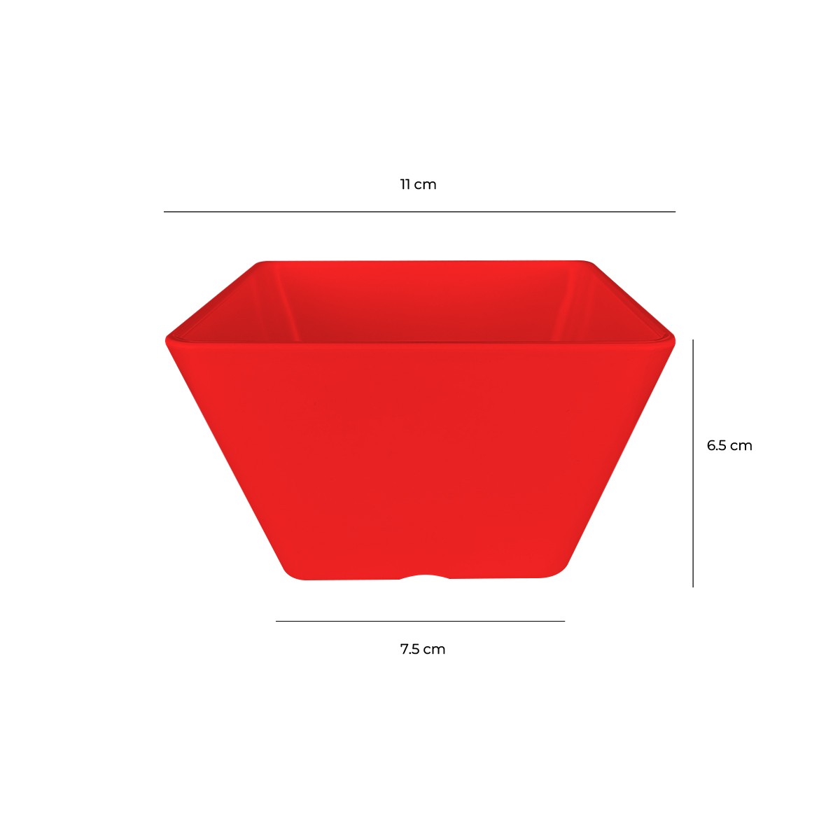 POCILLO CÓNICO CUADRADO EN COLOR ROJO 11 CM - 4