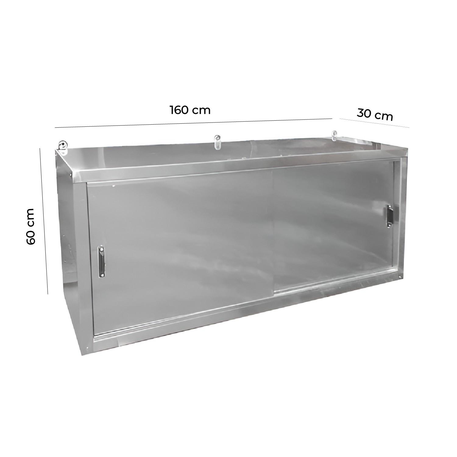 GABINETE AEREO ACERO INOXIDABLE MURAL PUERTAS CORREDERAS 160 CM - 3