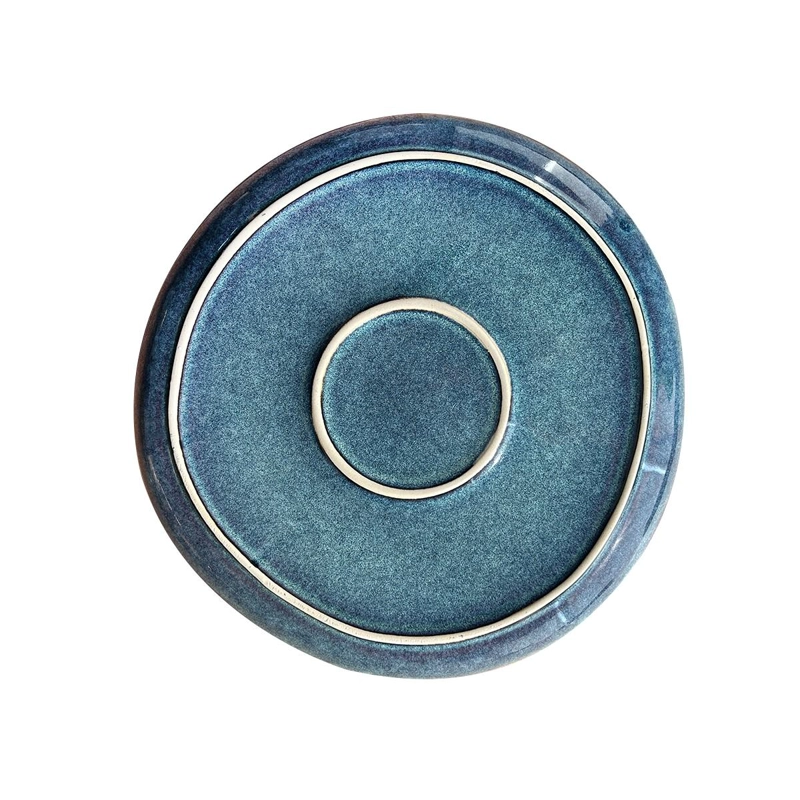 SET 6 PLATOS REDONDO CERAMICA AZUL 27 CM LINEA EFES - 9