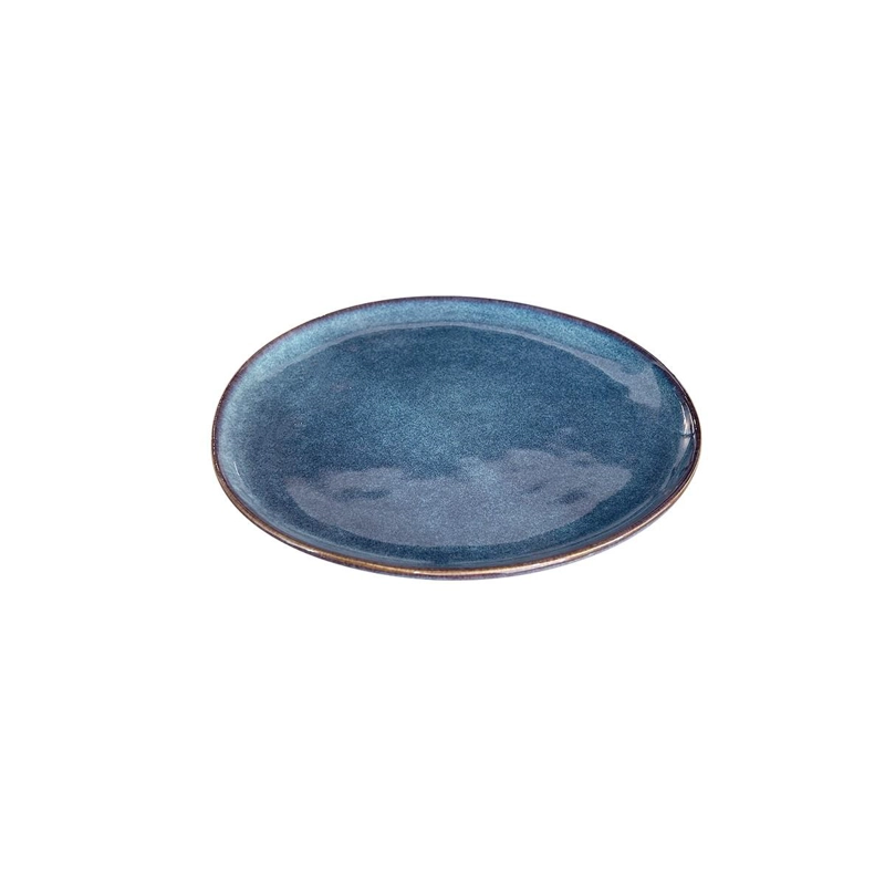 SET 6 PLATOS REDONDO CERAMICA AZUL 21 CM LINEA EFES - 7