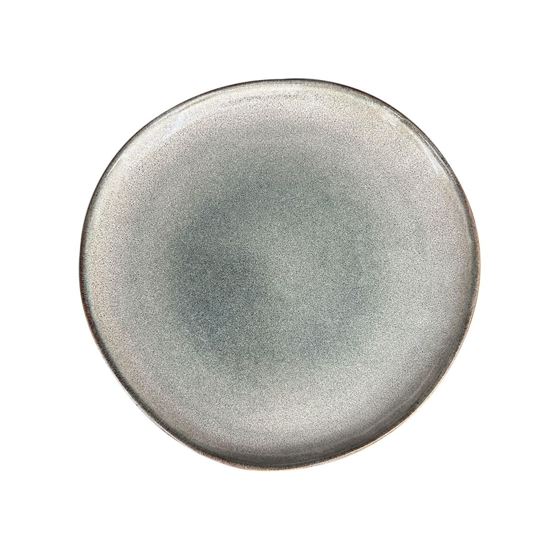 SET 6 PLATOS REDONDO CERAMICA 27 CM GRIS LINEA LAOS - 1